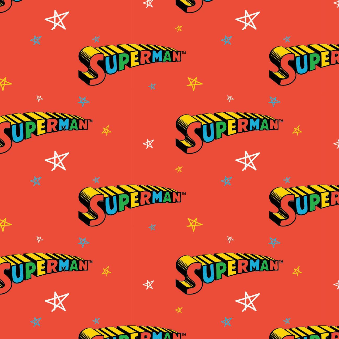 Superman Red Emblem Doodle Fabric-Camelot Fabrics-My Favorite Quilt Store