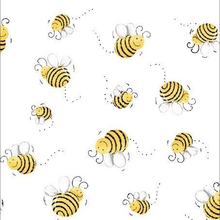 Cotton Bee Words Animals Flowers Floral Nature Bee Happy Busy Bee Sweet  Bees White Cotton Fabric Print by the Yard (SB20362-100WHITE)