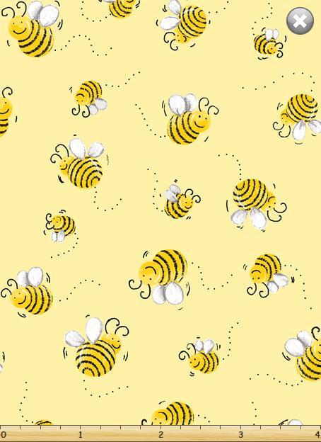 Susy Bees on Yellow Fabric-Susybee-My Favorite Quilt Store