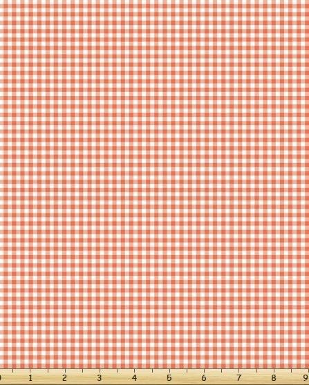 Susybee Basic Coral Gingham Check Fabric-Susybee-My Favorite Quilt Store