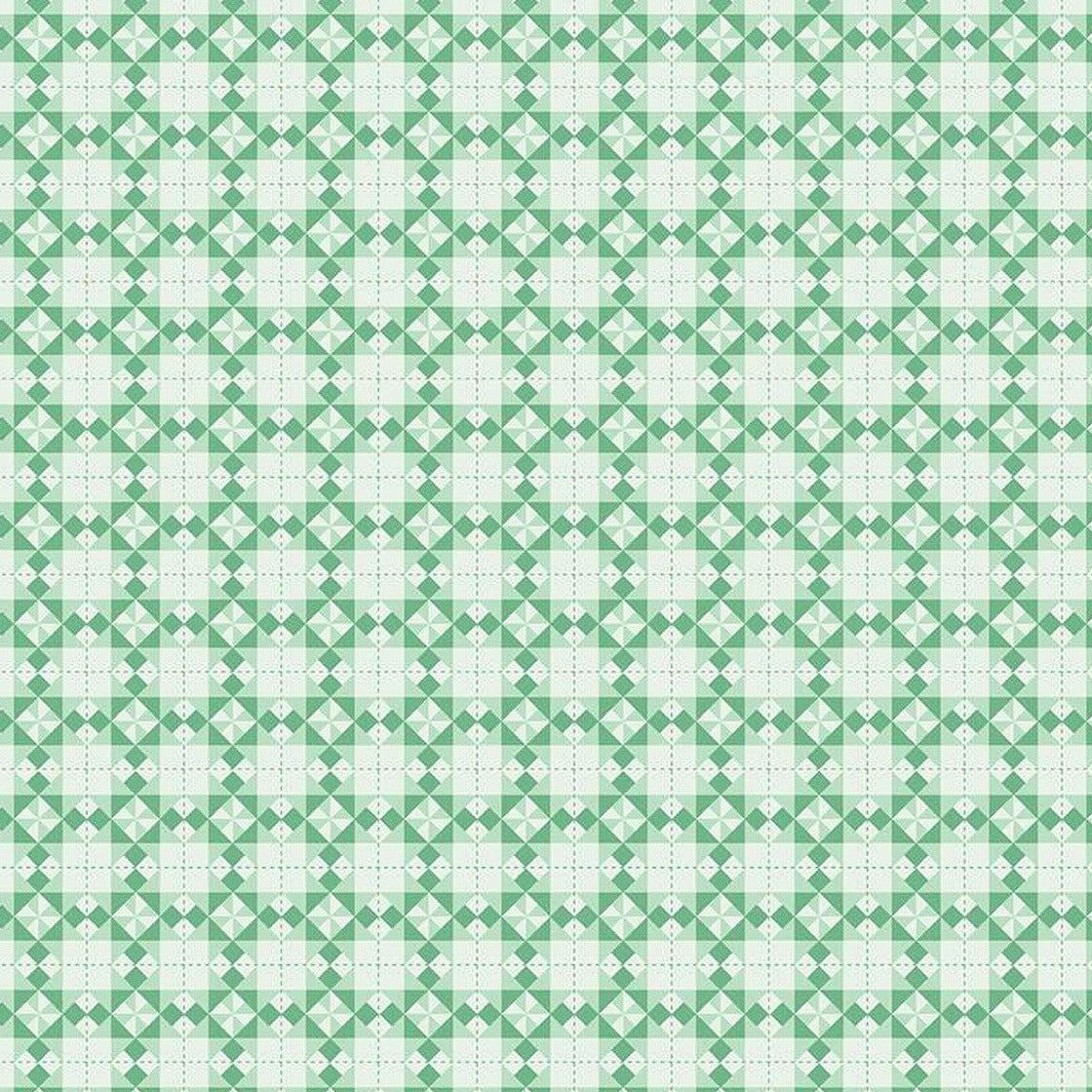 Sweet Acres Mint Barn Quilt Fabric-Riley Blake Fabrics-My Favorite Quilt Store