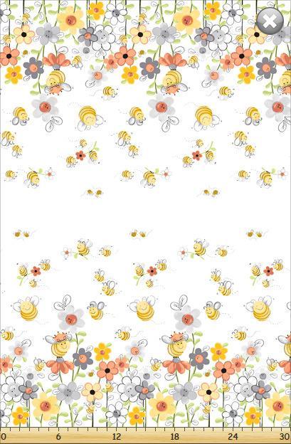 Sweet Bees Double Border Fabric-Susybee-My Favorite Quilt Store