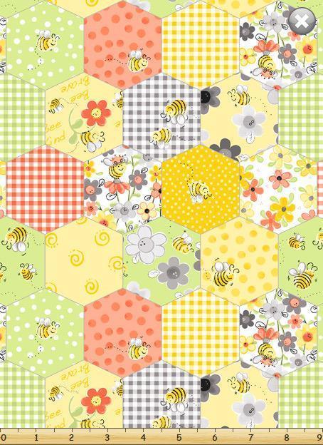 Sweet Bees Honeycomb Patchwork Fabric-Susybee-My Favorite Quilt Store