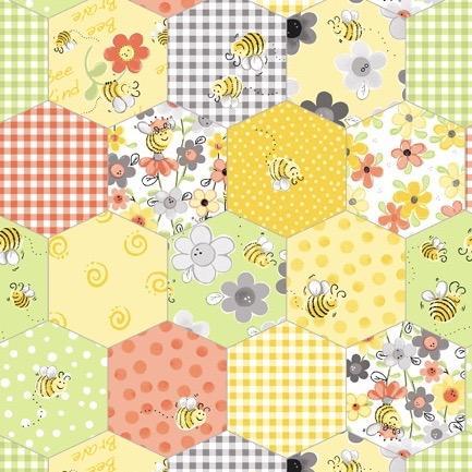 Sweet Bees Honeycomb Patchwork Fabric-Susybee-My Favorite Quilt Store