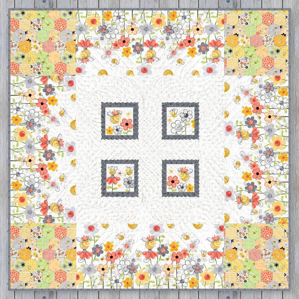 Sweet Bees The Buzz from the Garden Quilt Pattern - Free Pattern Download-Susybee-My Favorite Quilt Store