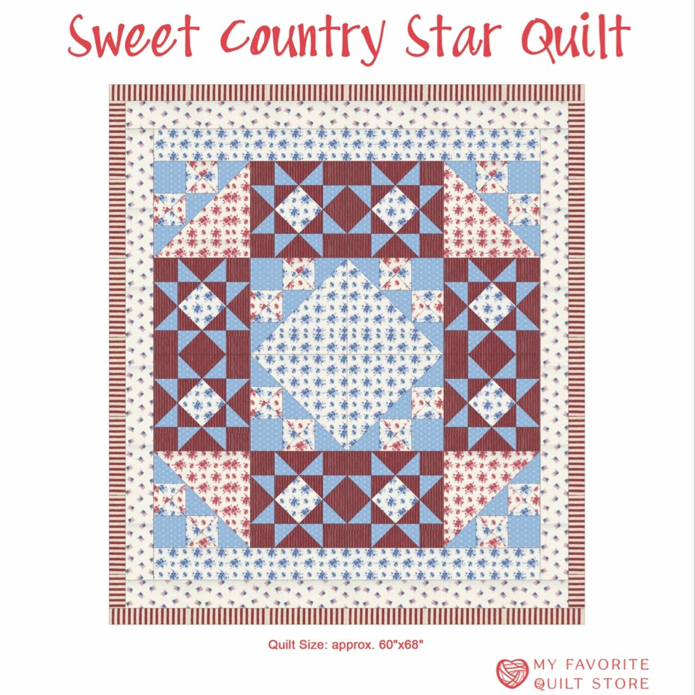 Sweet Country Star Quilt Pattern - Digital Free Download