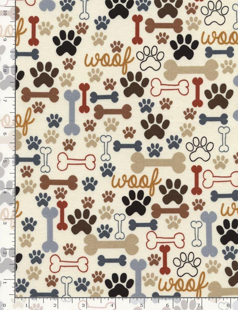 Tan and Brown Dog Bones Fabric-Timeless Treasures-My Favorite Quilt Store