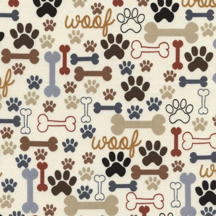 Tan and Brown Dog Bones Fabric