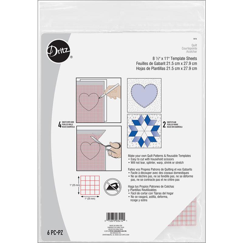 Template Sheet Plastic 6Ct-Dritz-My Favorite Quilt Store