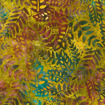 Robert Kaufman Artisan Batik Totally Tropical Leaves, Fabric by The Yard  (Marine)
