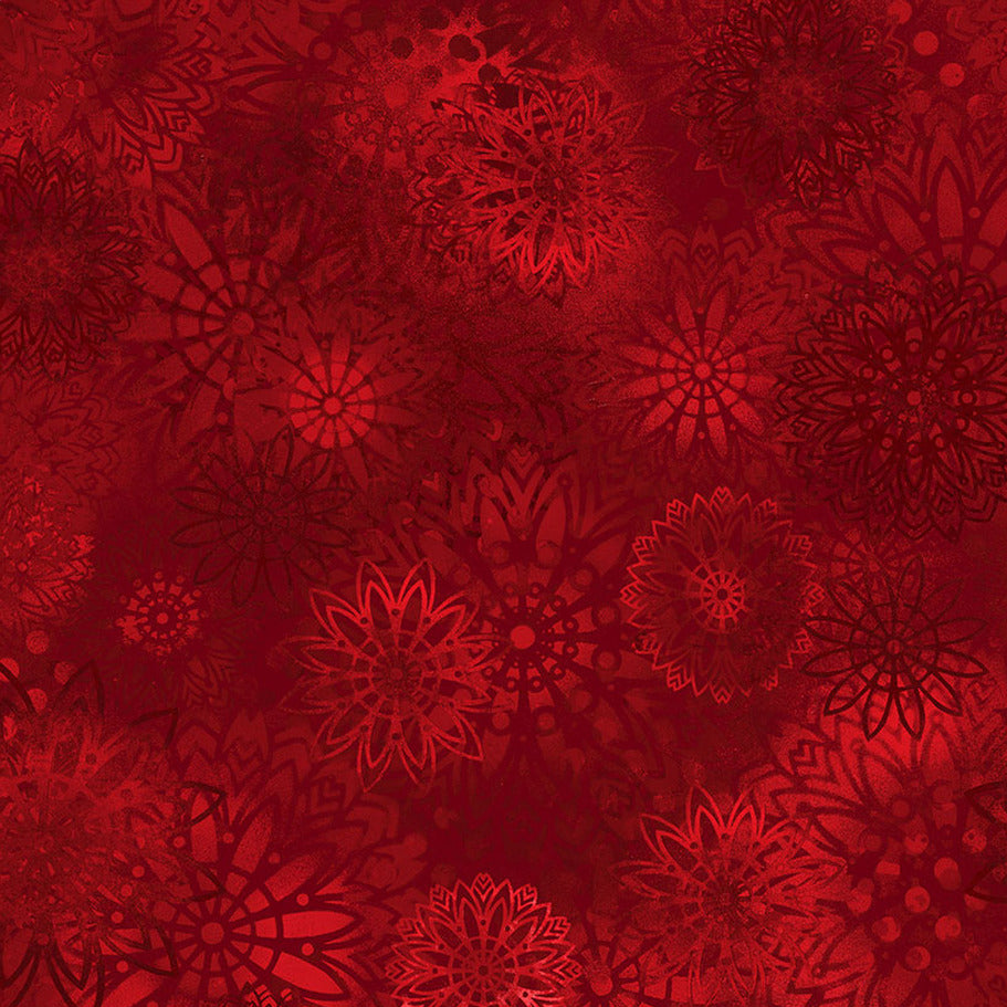 Textures Medallions Red Fabric