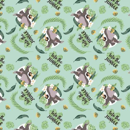 The Jungle Book Green Into The Jungle Fabric-Camelot Fabrics-My Favorite Quilt Store