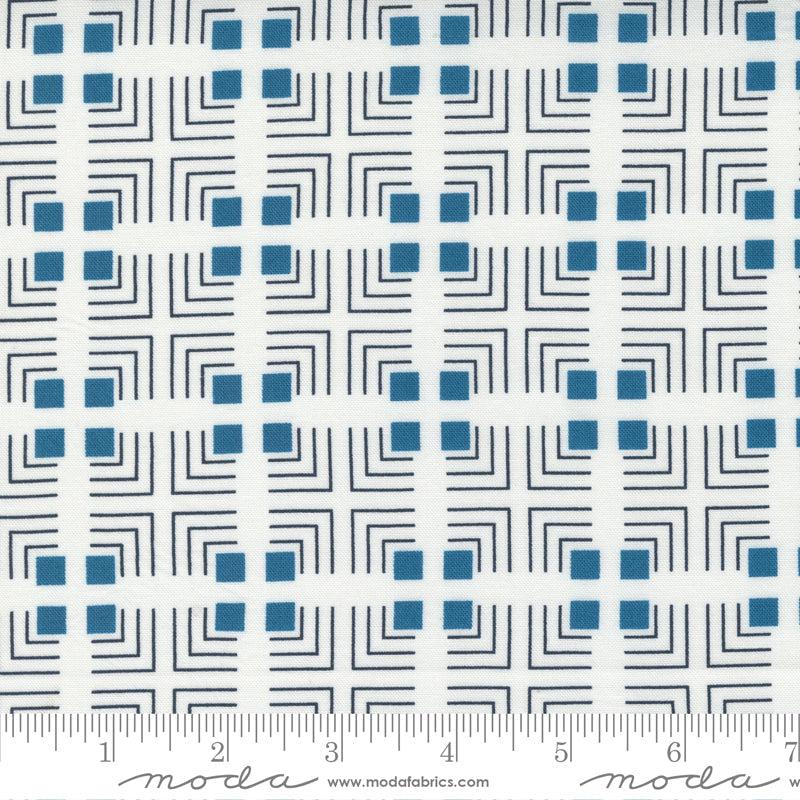 The Lookout White Horizon Square Lines Fabric-Moda Fabrics-My Favorite Quilt Store