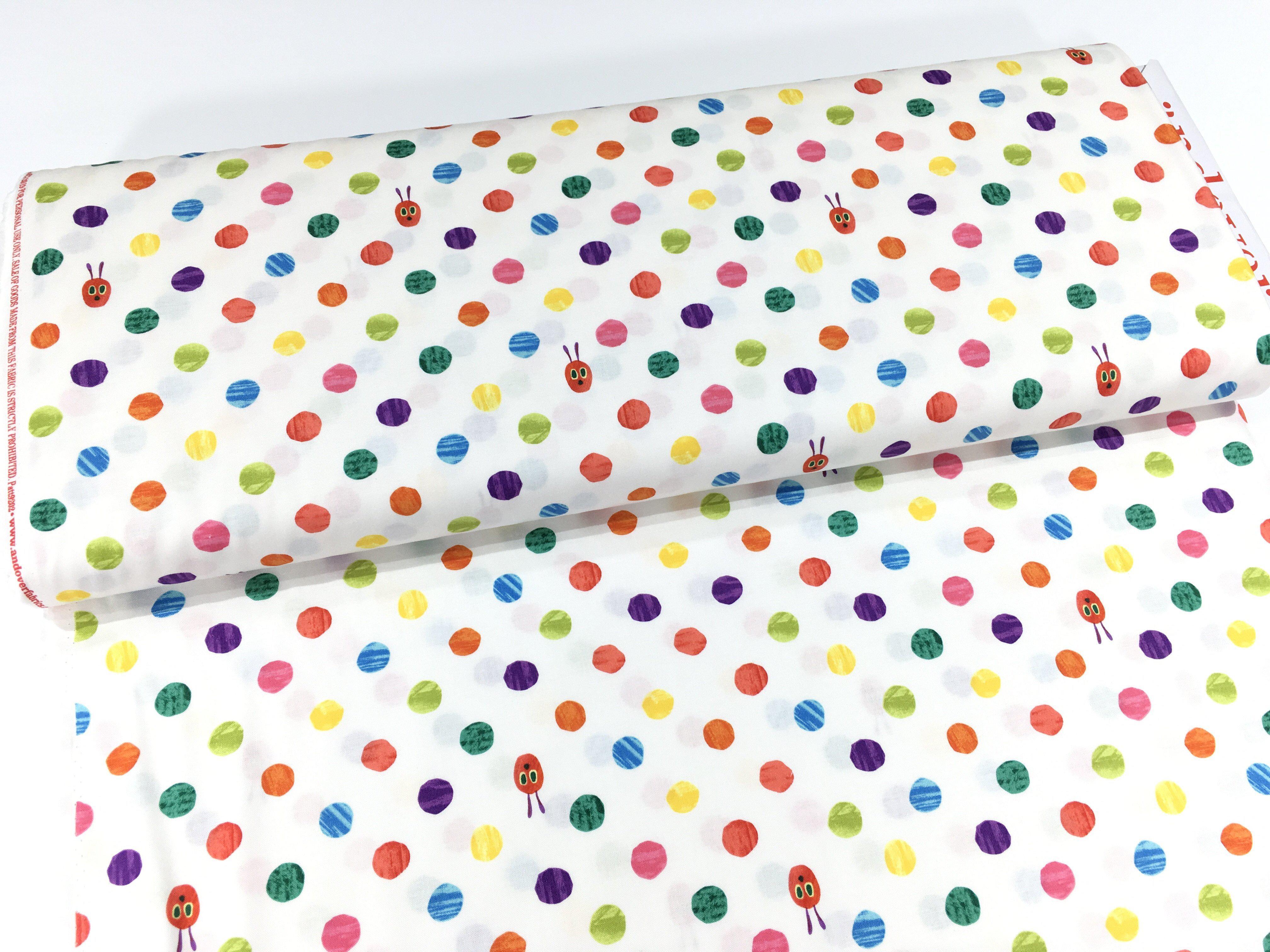 The Very Hungry Caterpillar: Bright Rainbow Dots Fabric-Andover-My Favorite Quilt Store