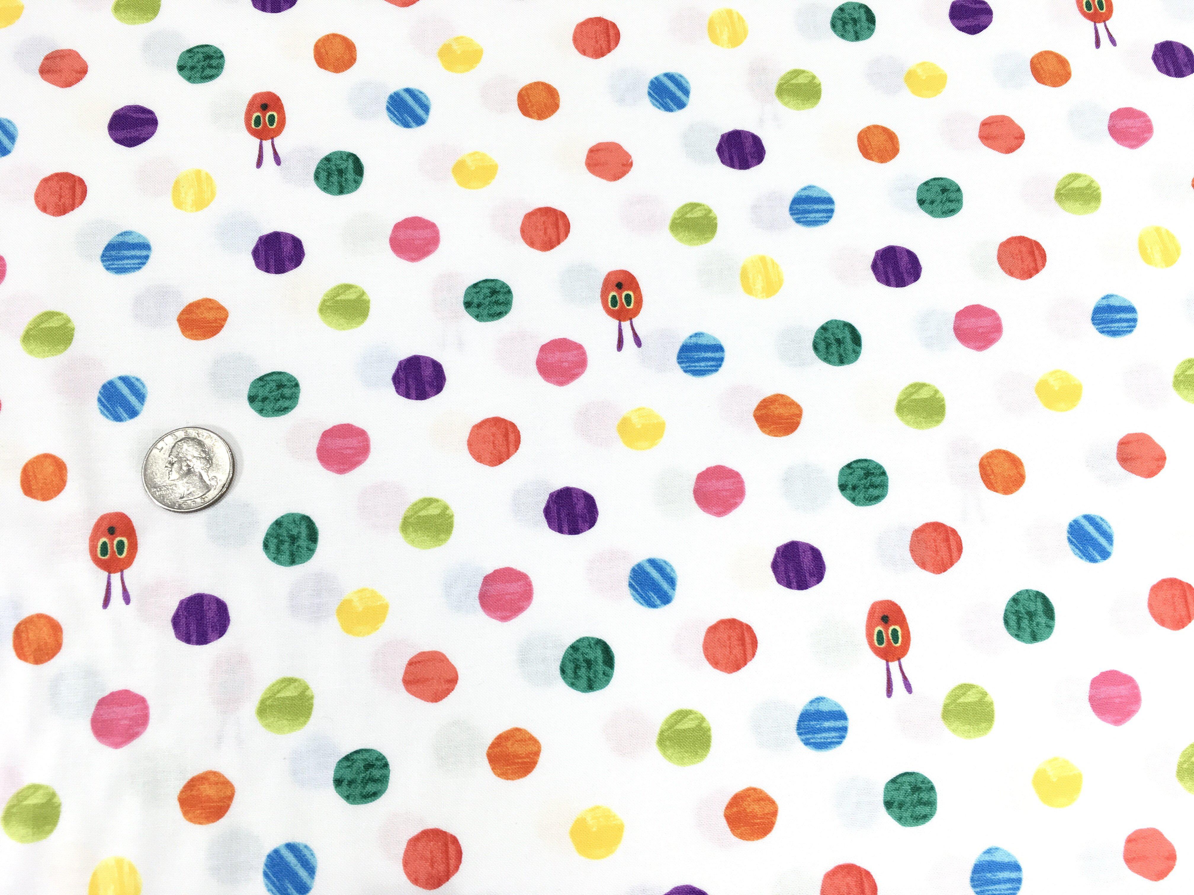 The Very Hungry Caterpillar: Bright Rainbow Dots Fabric-Andover-My Favorite Quilt Store