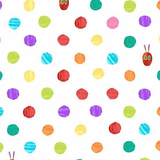 The Very Hungry Caterpillar: Bright Rainbow Dots Fabric-Andover-My Favorite Quilt Store