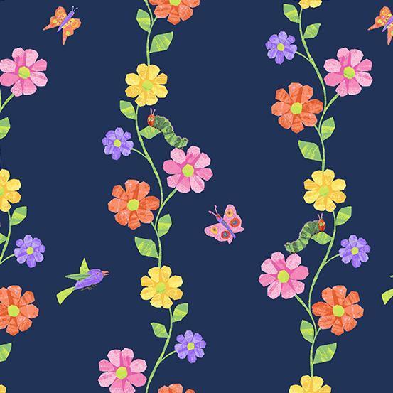 The Very Hungry Caterpillar: In The Garden Night Flowering Vines Fabric