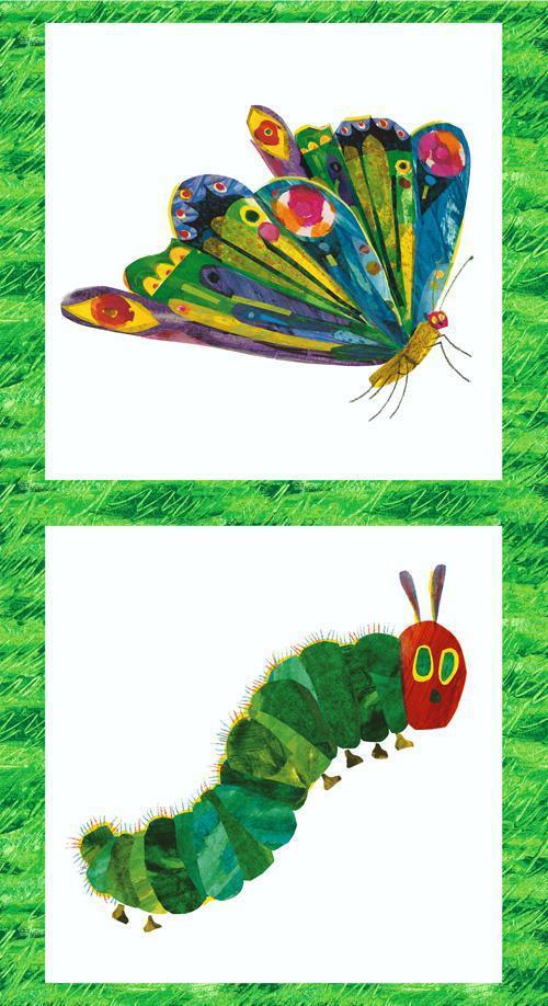 The Very Hungry Caterpillar Multi Metamorphosis Panel 24"x 43/44"-Andover-My Favorite Quilt Store