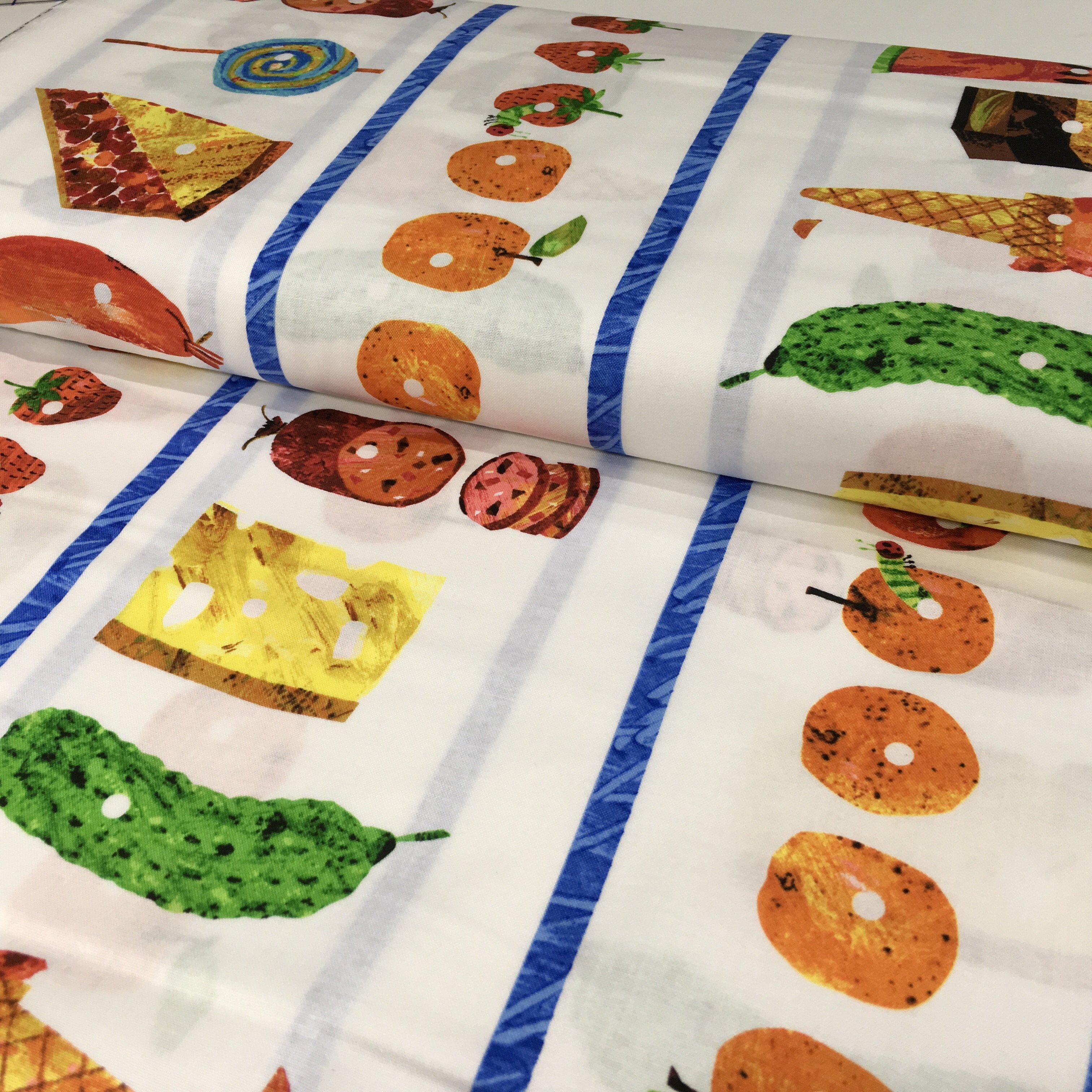 The Very Hungry Caterpillar Snacks Stripe Fabric-Andover-My Favorite Quilt Store