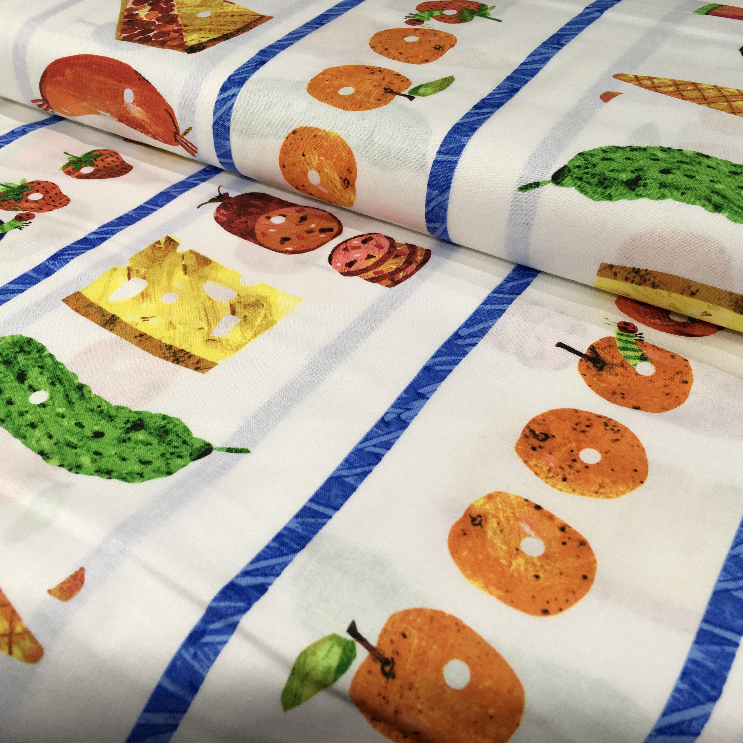 The Very Hungry Caterpillar Snacks Stripe Fabric-Andover-My Favorite Quilt Store