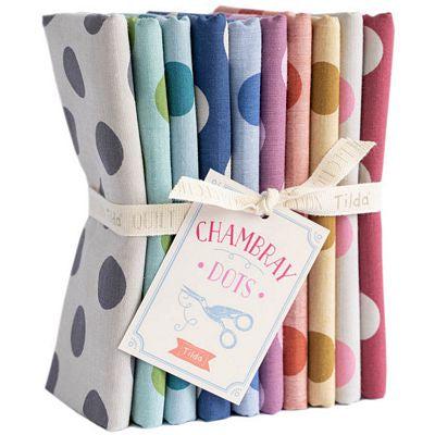 Tilda- Chambray Dots Fat Quarter Bundle-10 Fabrics