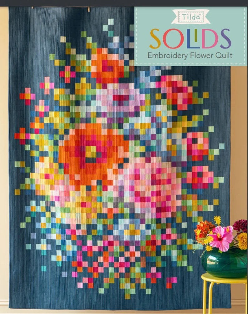 Tilda Solids Embroidery Flower Pixel Quilt Pattern - Digital Download-Tilda Fabrics-My Favorite Quilt Store