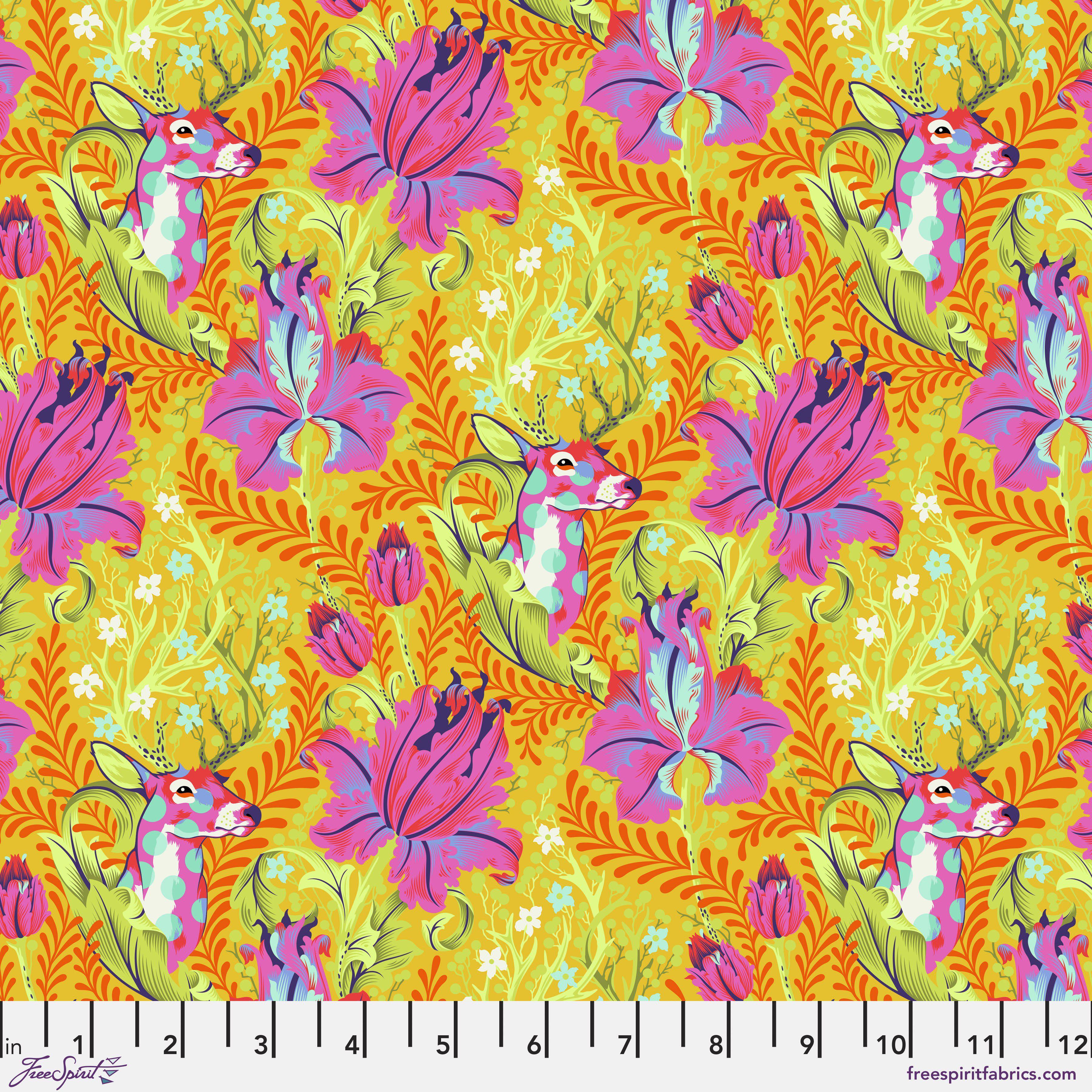 Tiny Beasts Deer John Glow Fabric-Free Spirit Fabrics-My Favorite Quilt Store