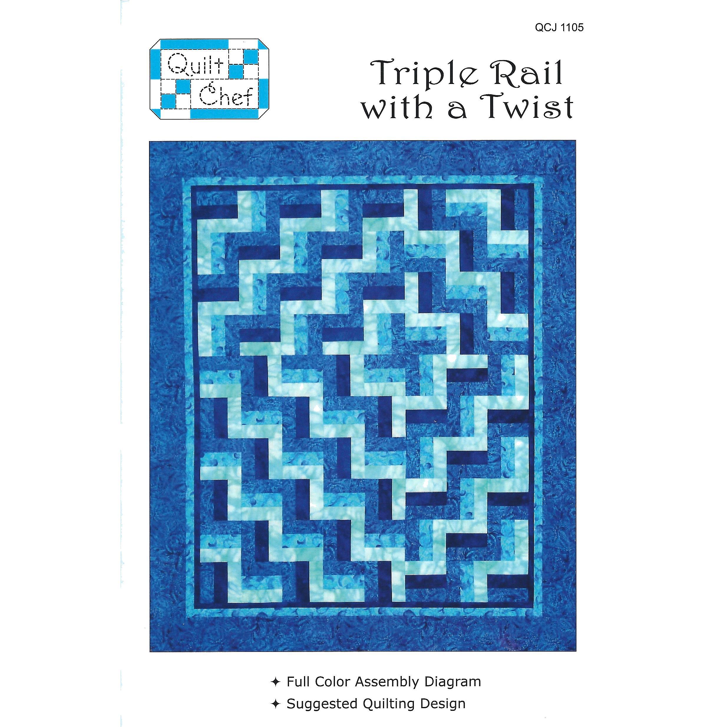 Triple Rail with a Twist Quilt Pattern