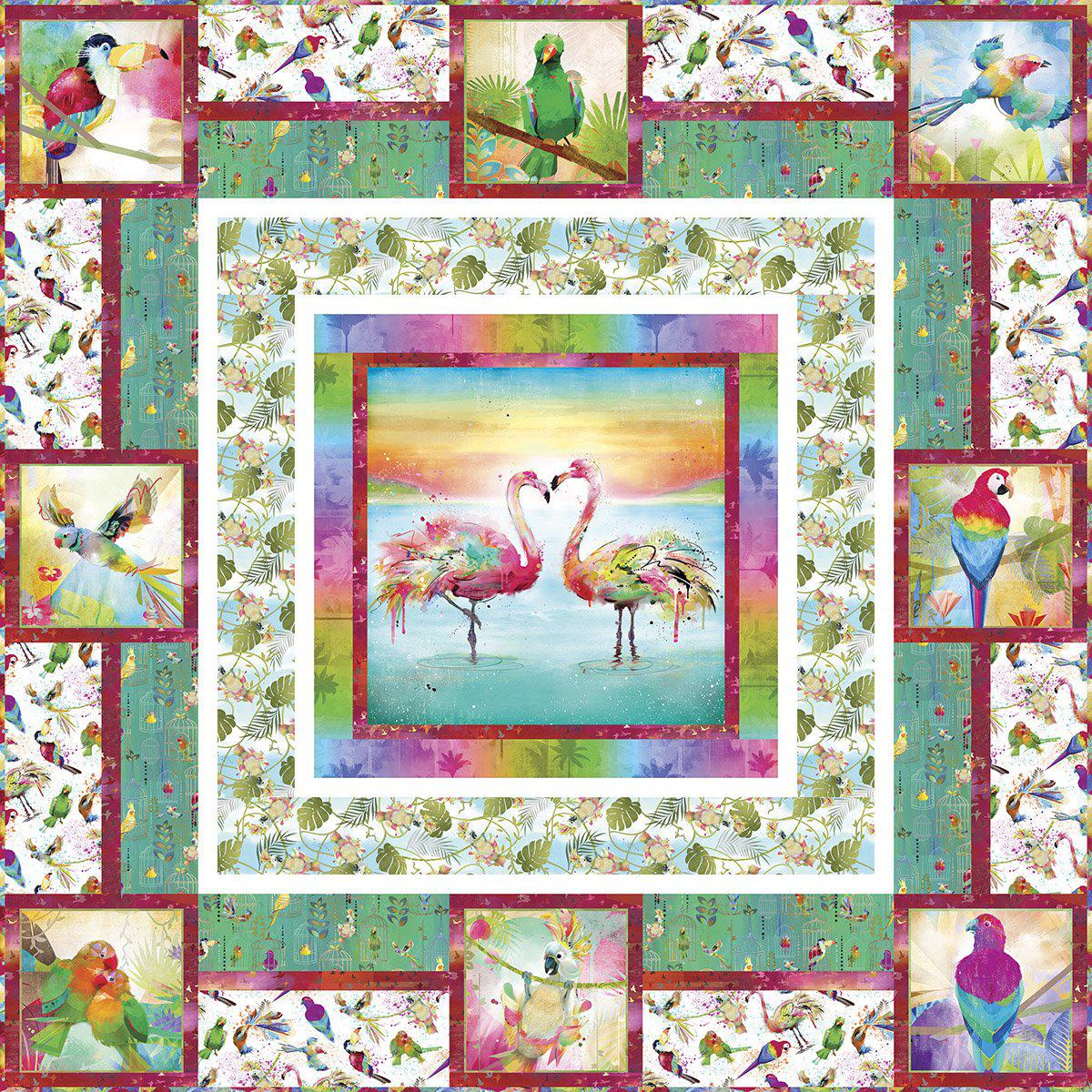 Tropicolor Birds Quilt Pattern - Free Digital Download-3 Wishes Fabric-My Favorite Quilt Store