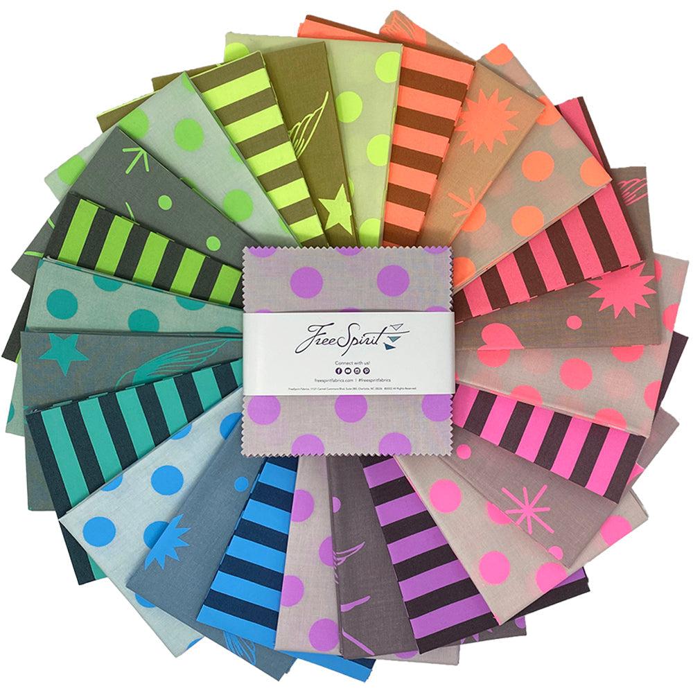 True Colors Neon 5" Charm Squares-Free Spirit Fabrics-My Favorite Quilt Store