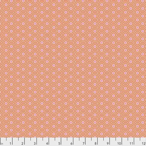 Tula's True Colors Peach Blossom Hexy Fabric-Free Spirit Fabrics-My Favorite Quilt Store