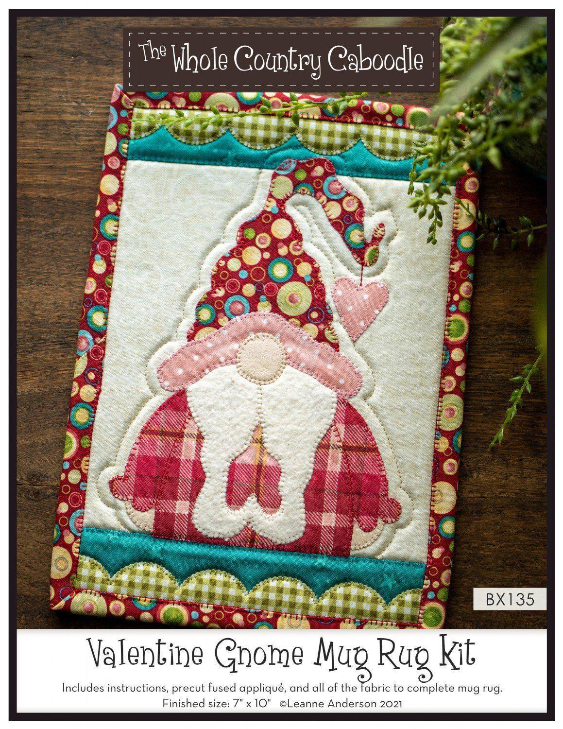 Valentine Gnome Mug Rug Kit-The Whole Country Caboodle-My Favorite Quilt Store