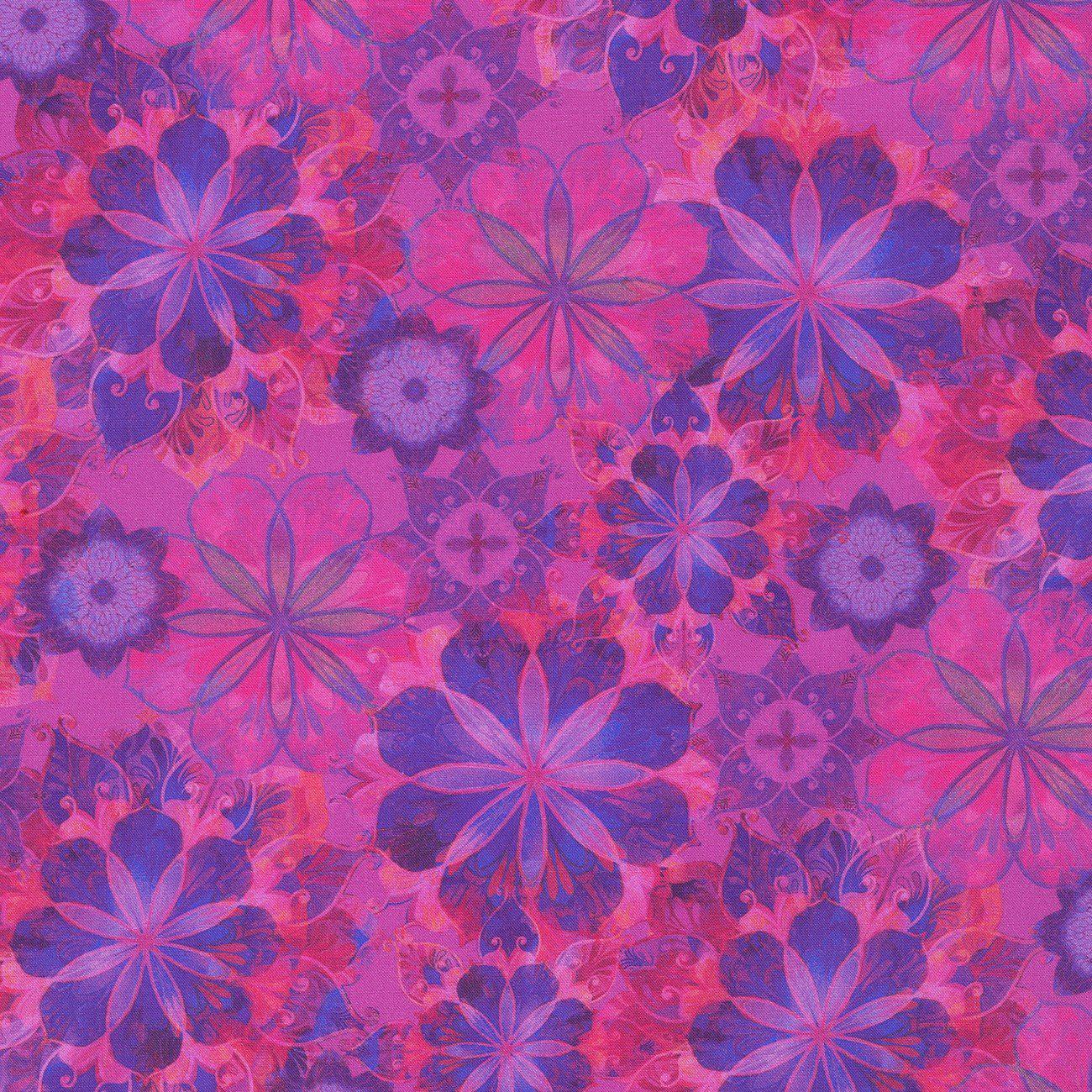 Venice Amethyst Flowers Fabric