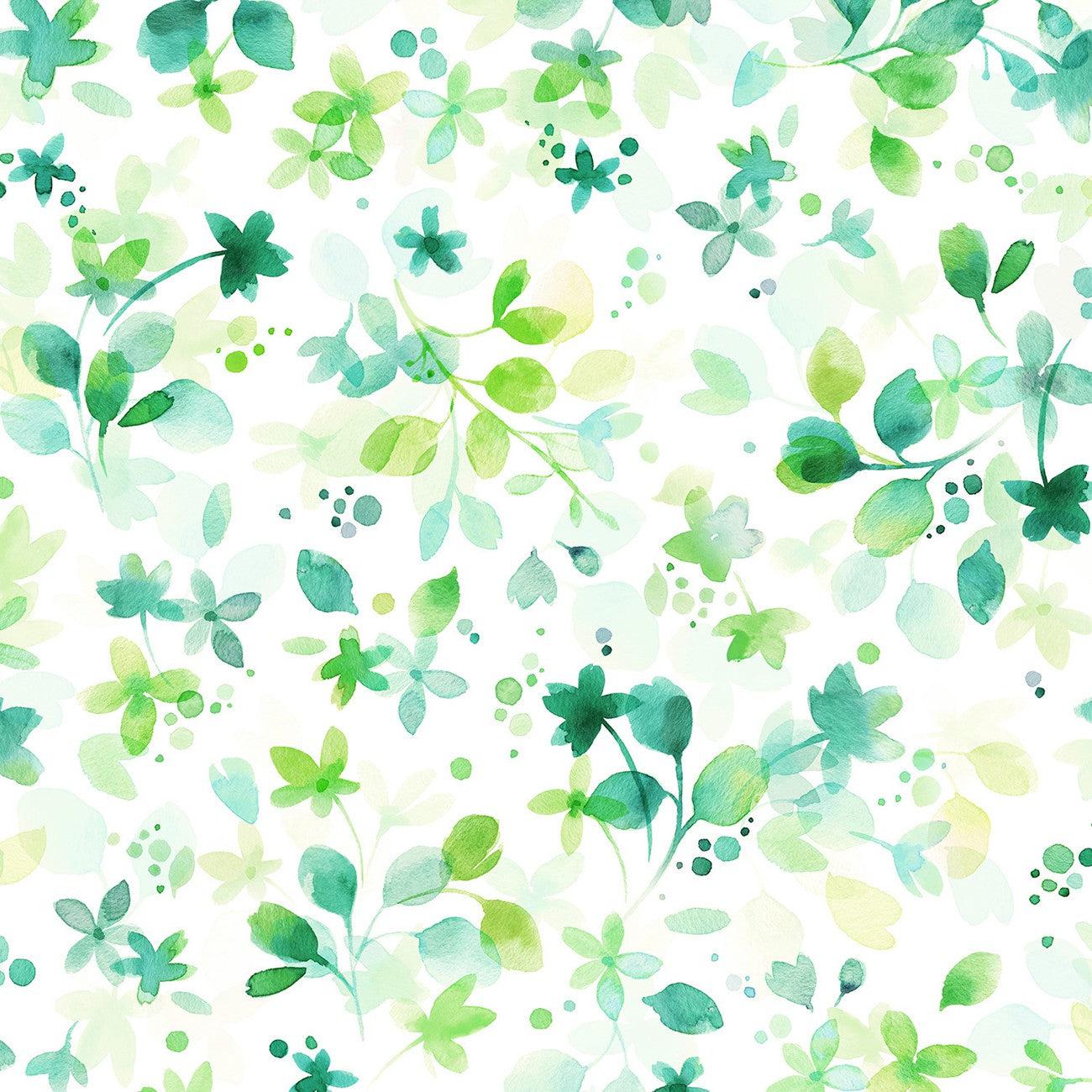 Wading with Water Lilies Leaf Soft Floral Digital Fabric-Hoffman Fabrics-My Favorite Quilt Store