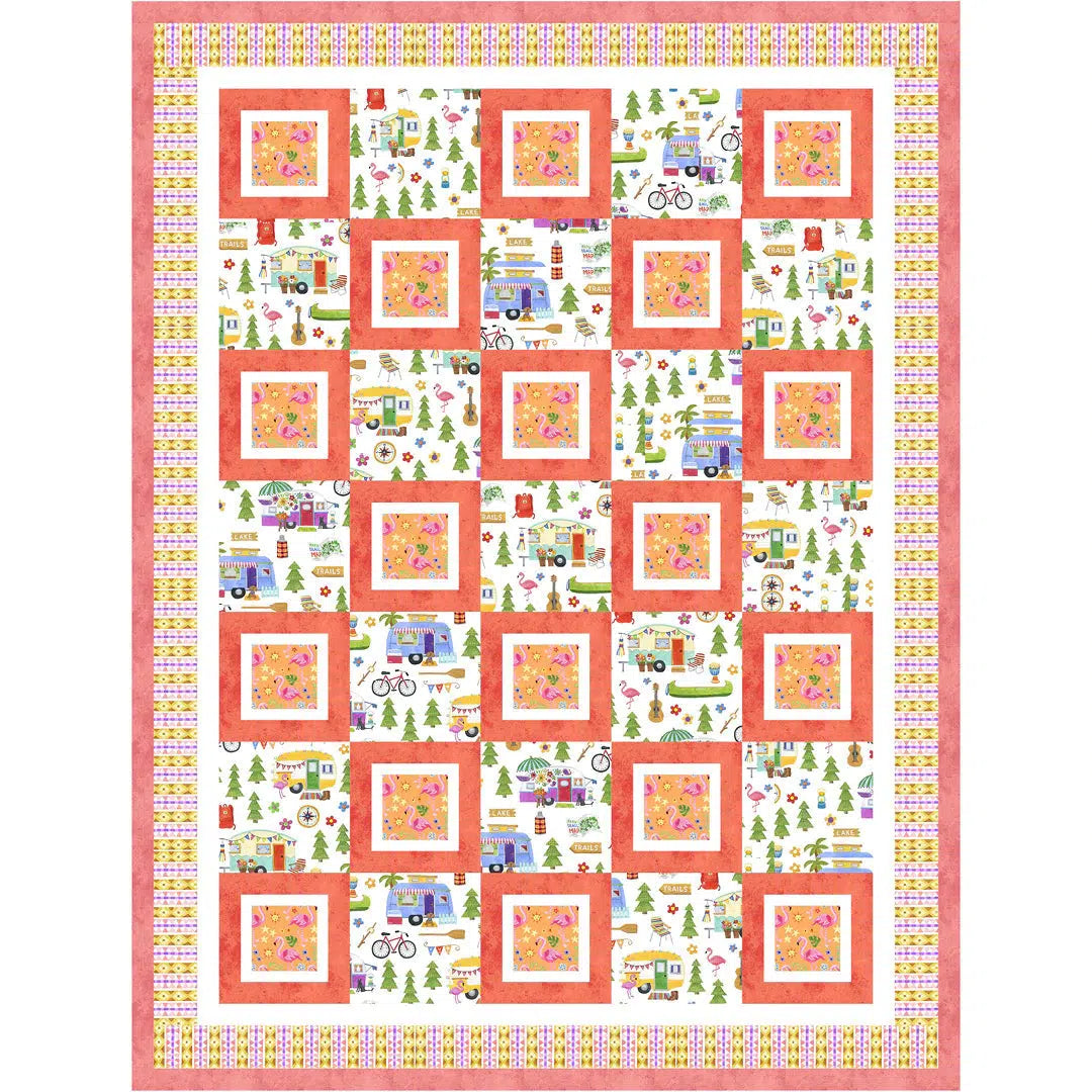 Wanderlust Bright and Pillow Quilt Pattern - Free Digital Download-P & B Textiles-My Favorite Quilt Store