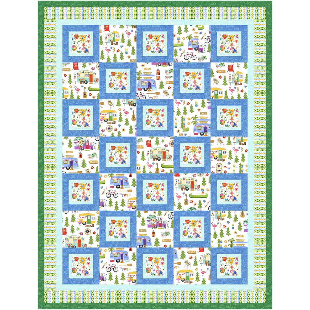 Wanderlust Green and Pillow Quilt Pattern - Free Digital Download-P & B Textiles-My Favorite Quilt Store