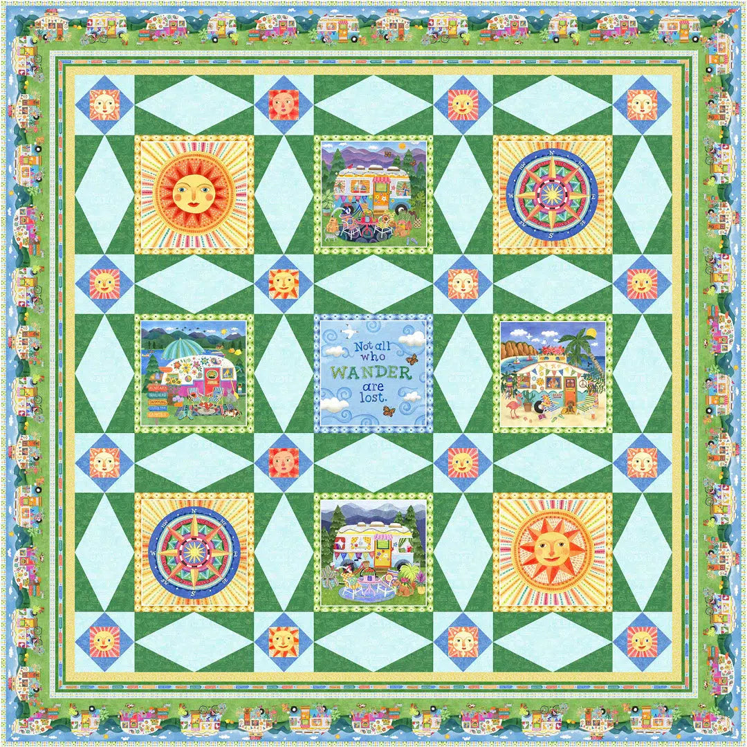 Wanderlust Panel Quilt Pattern - Free Digital Download-P & B Textiles-My Favorite Quilt Store