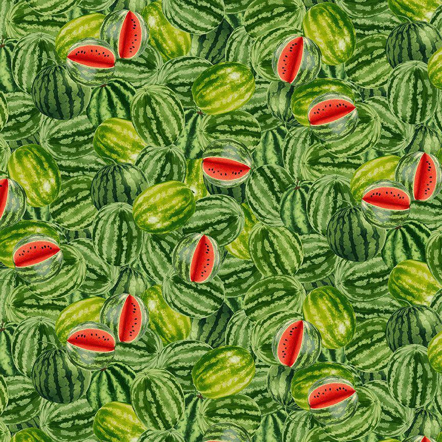 Watermelon Party Green Packed Watermelon  Fabric