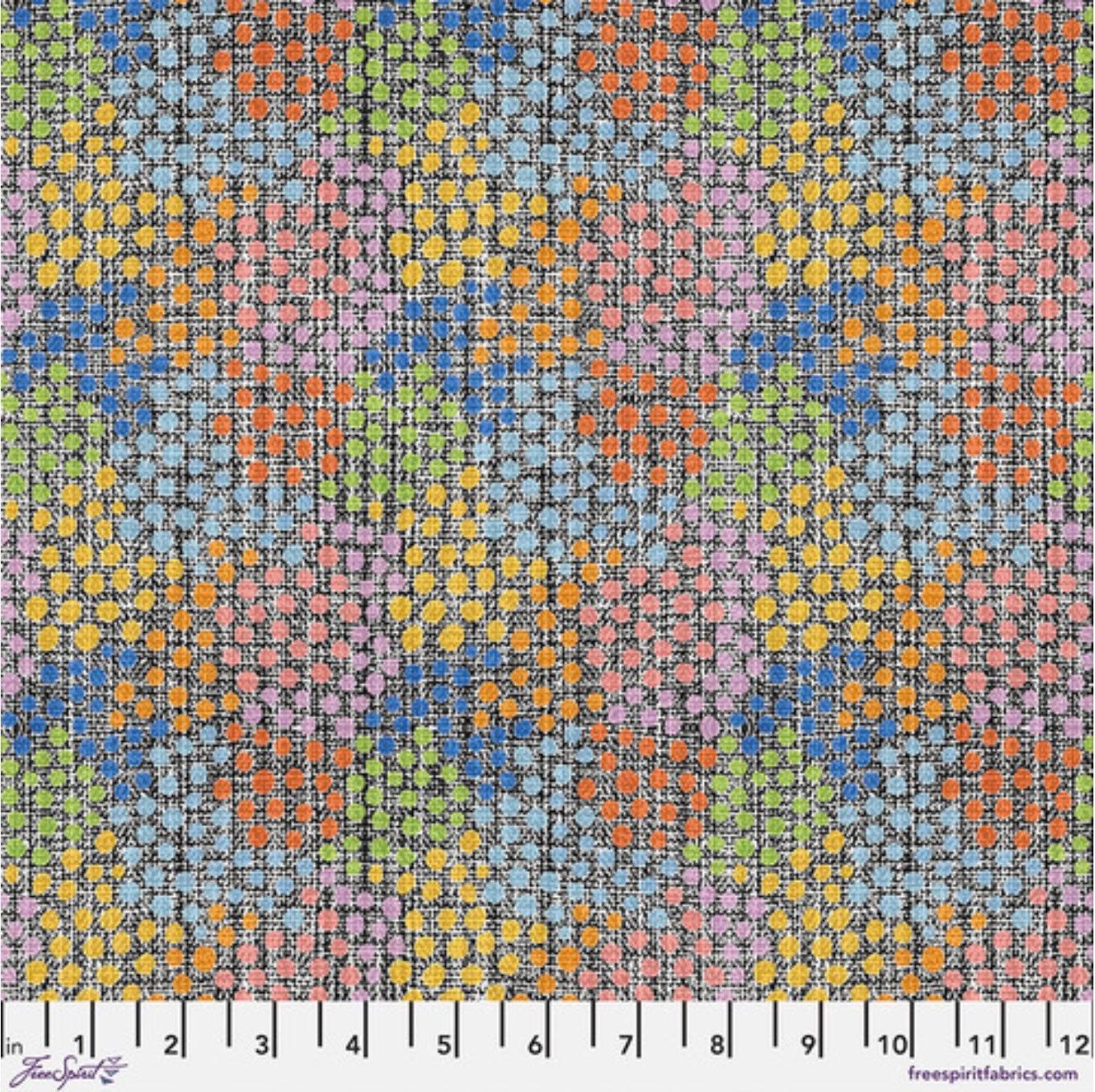 Well Owl Be Multi Rainbow Dotty Fabric-Free Spirit Fabrics-My Favorite Quilt Store