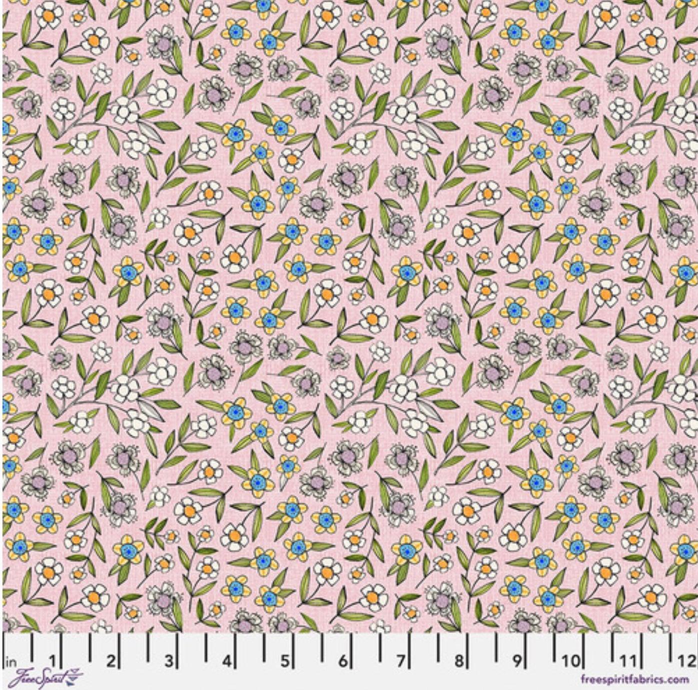 Well Owl Be Pink Garden Floral Fabric-Free Spirit Fabrics-My Favorite Quilt Store