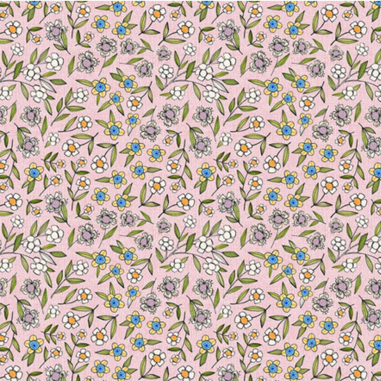 Well Owl Be Pink Garden Floral Fabric-Free Spirit Fabrics-My Favorite Quilt Store