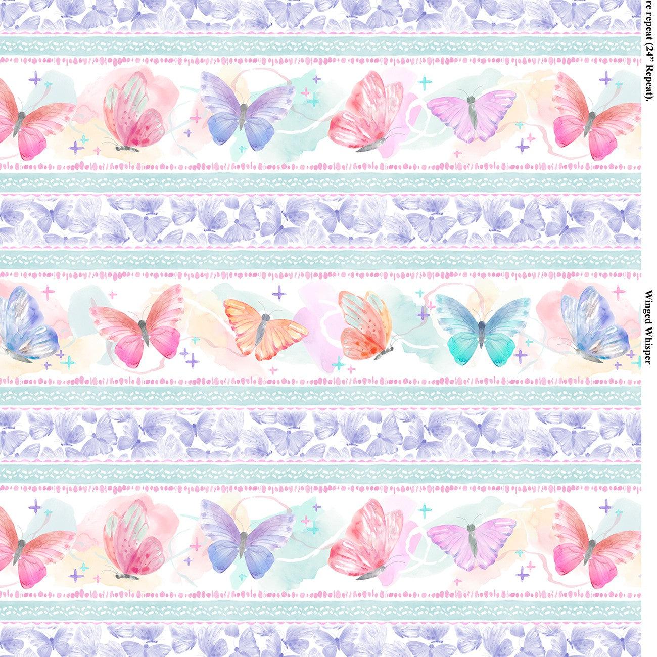 Winged Whisper Multi Repeating Stripe Fabric