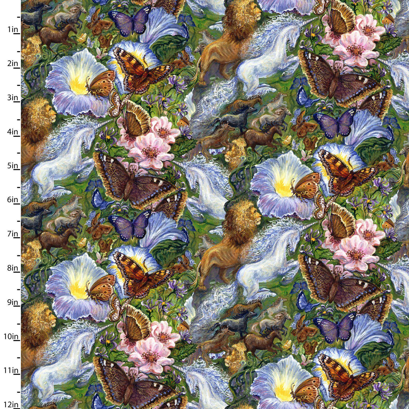 World of Wonder Green Floral Dream Fabric-3 Wishes Fabric-My Favorite Quilt Store