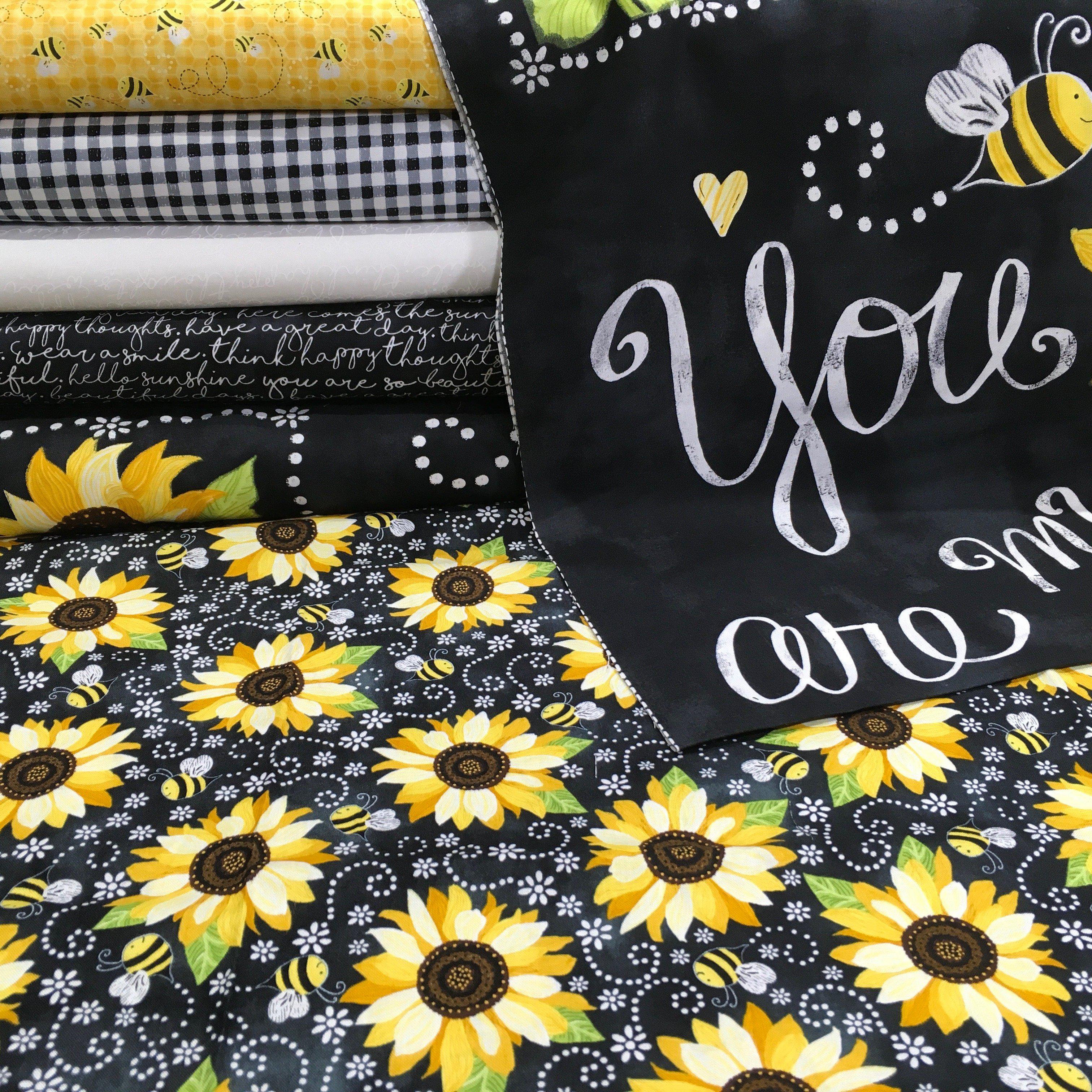 Honey bee fabric by Gail Cadden, bumblebee fabric, Beeloved Fabric, Ti –  Angels Neverland