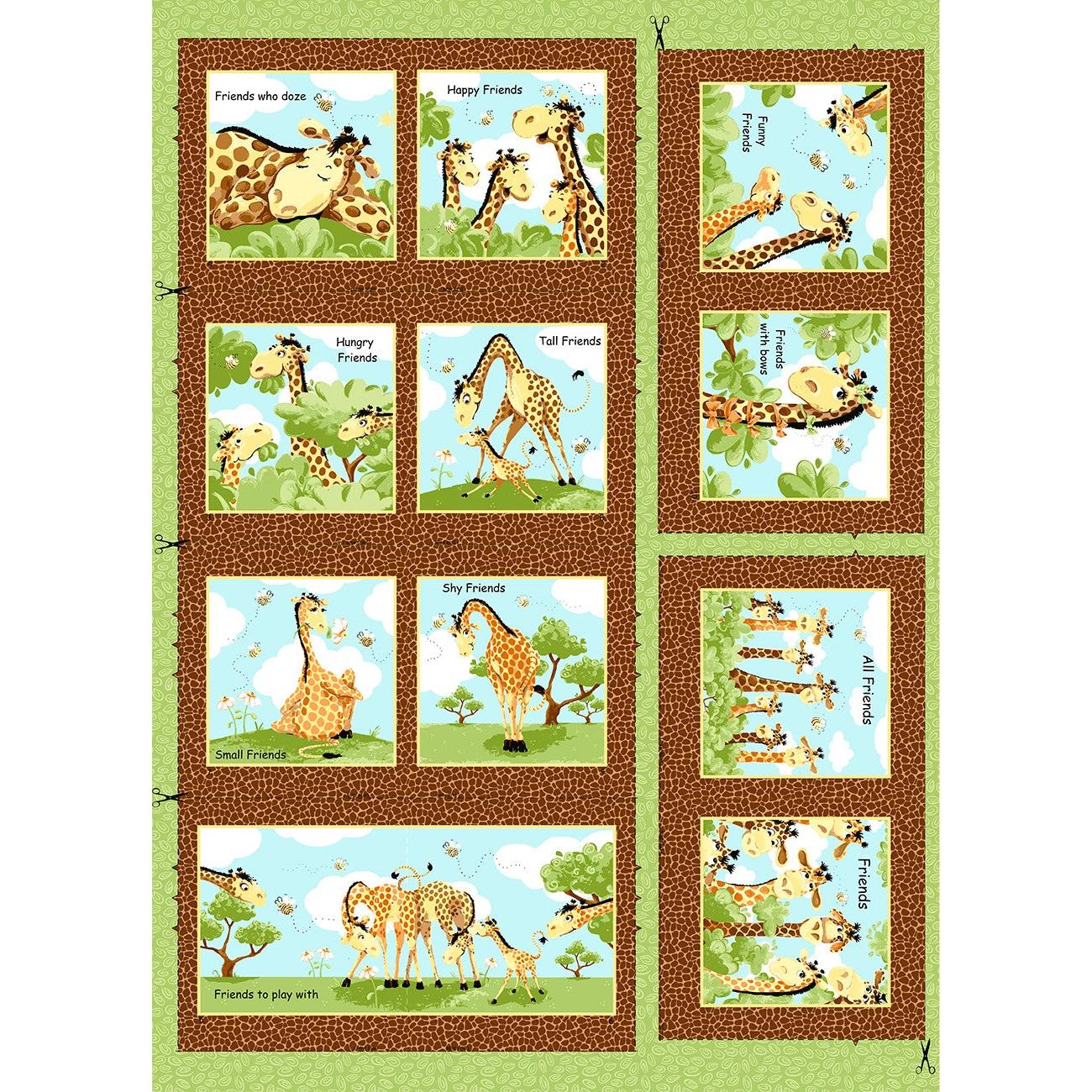 Zoe the Giraffe Storybook Panel 36"x 43/44"-Susybee-My Favorite Quilt Store