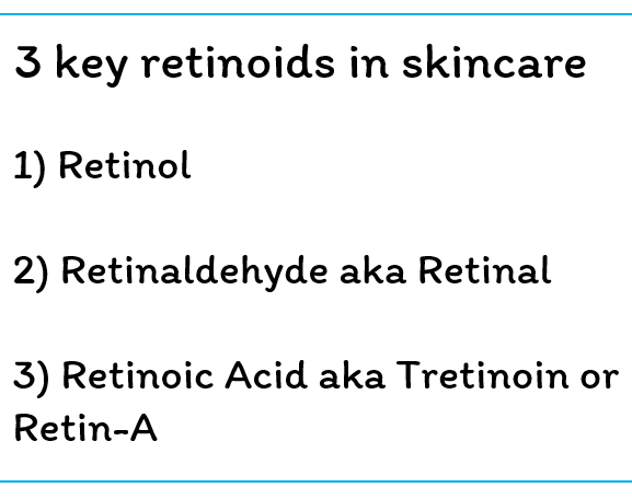 3 key retinoids in skincare