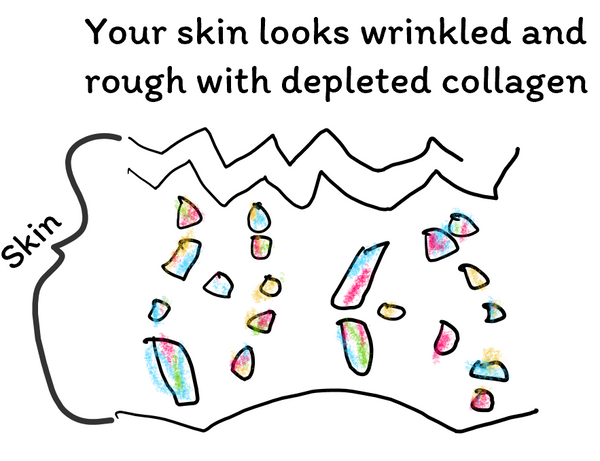 collapsed collagen and skin