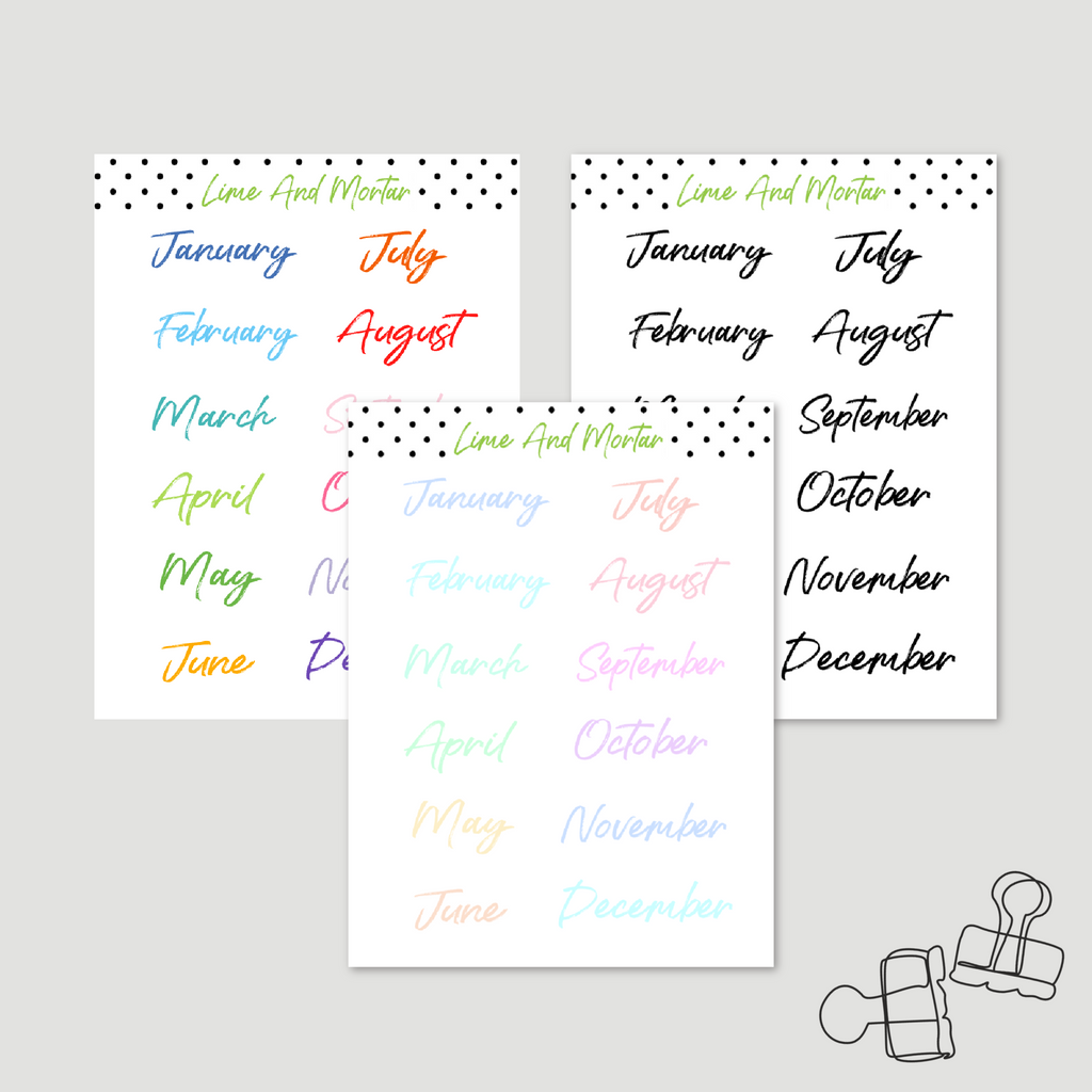 Winter Snow Date Number Printable Planner Stickers - Small (A03S)