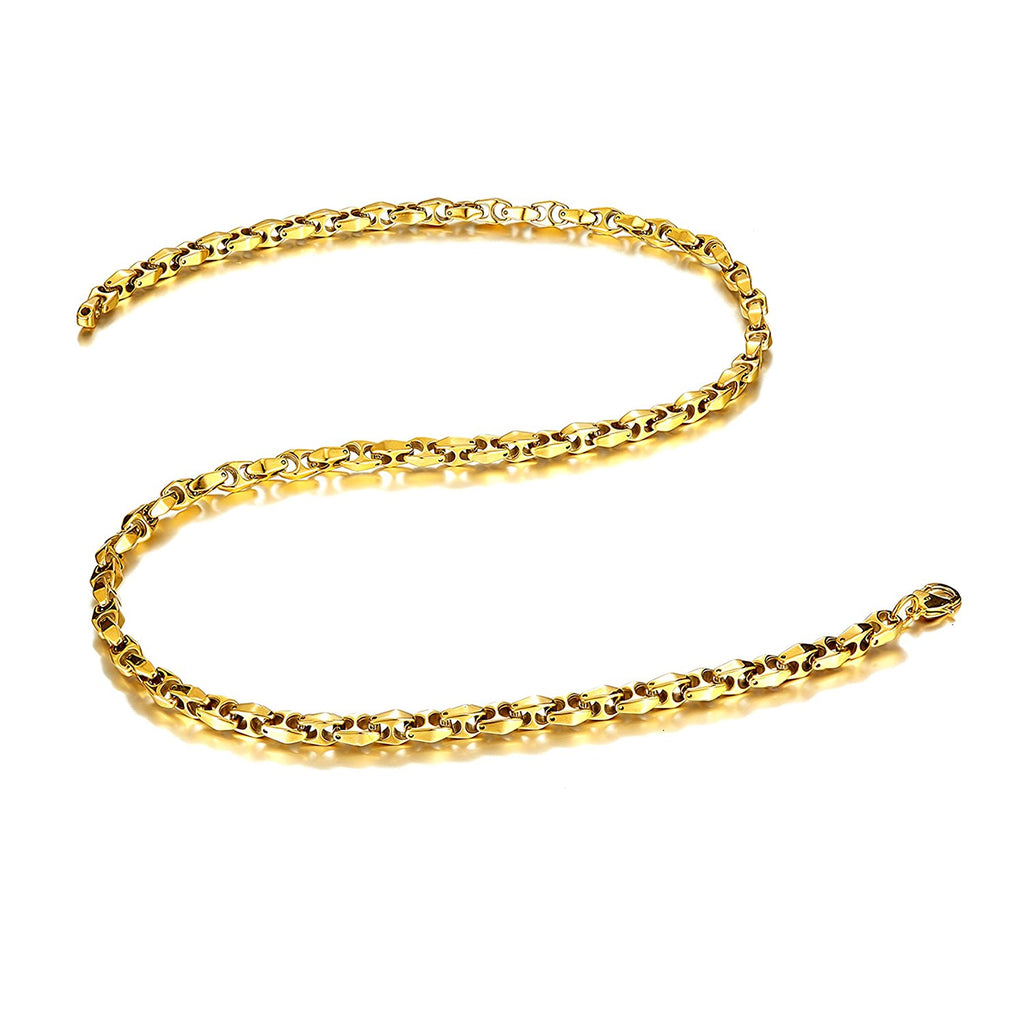 Urban Jewelry Unique Astro Snake 22 Inches Men's Tungsten Golden Toned ...