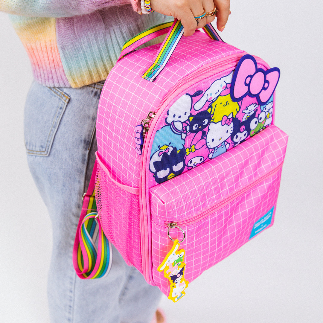 HELLO KITTY Sanrio Girl’s Backpack Wheels Pull Handle Carry-On Travel  School Bag